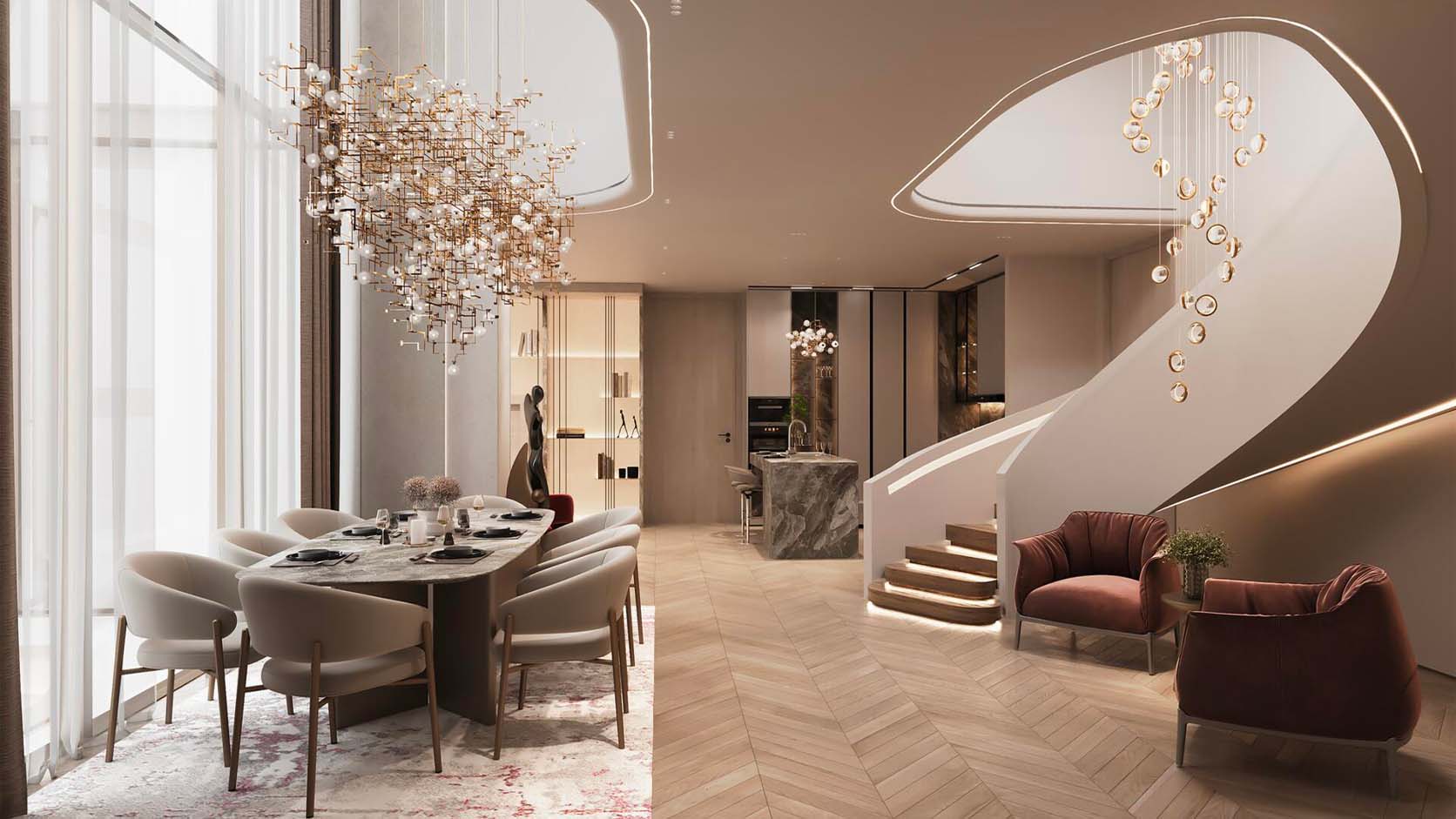 Designtrap in het interieur van een woning in The Symphony by Imtiaz