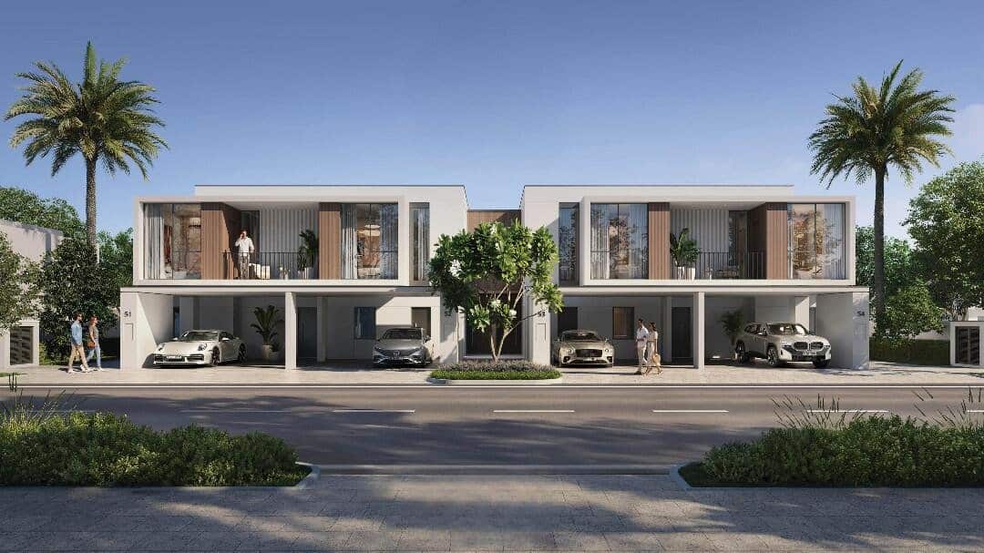 Alva en The Valley by Emaar, casas adosadas de 3 y 4 dormitorios con fachadas claras