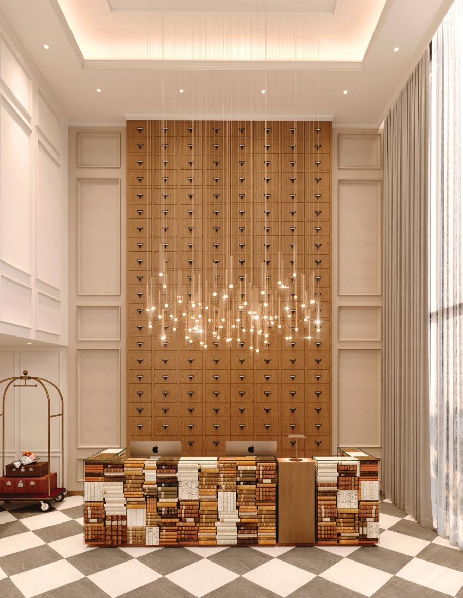 Doppelt so hohe Lobby von „The Archive by Imtiaz“ mit Eingangsgalerie